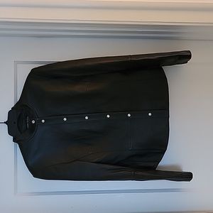 Ann Klein Size 10 Black Leather Jacket
